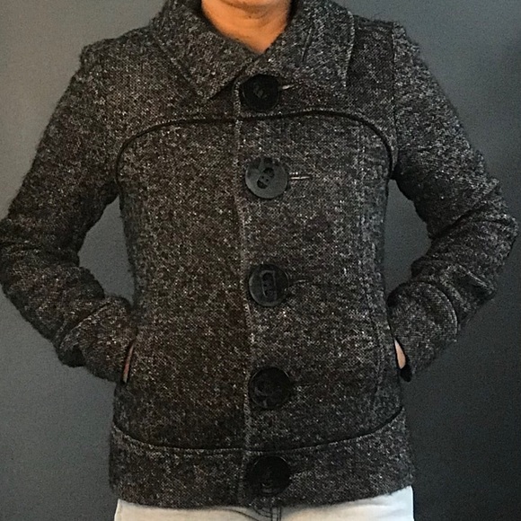 Soïa & Kyo size small, black speckled wool coat - Picture 4 of 9